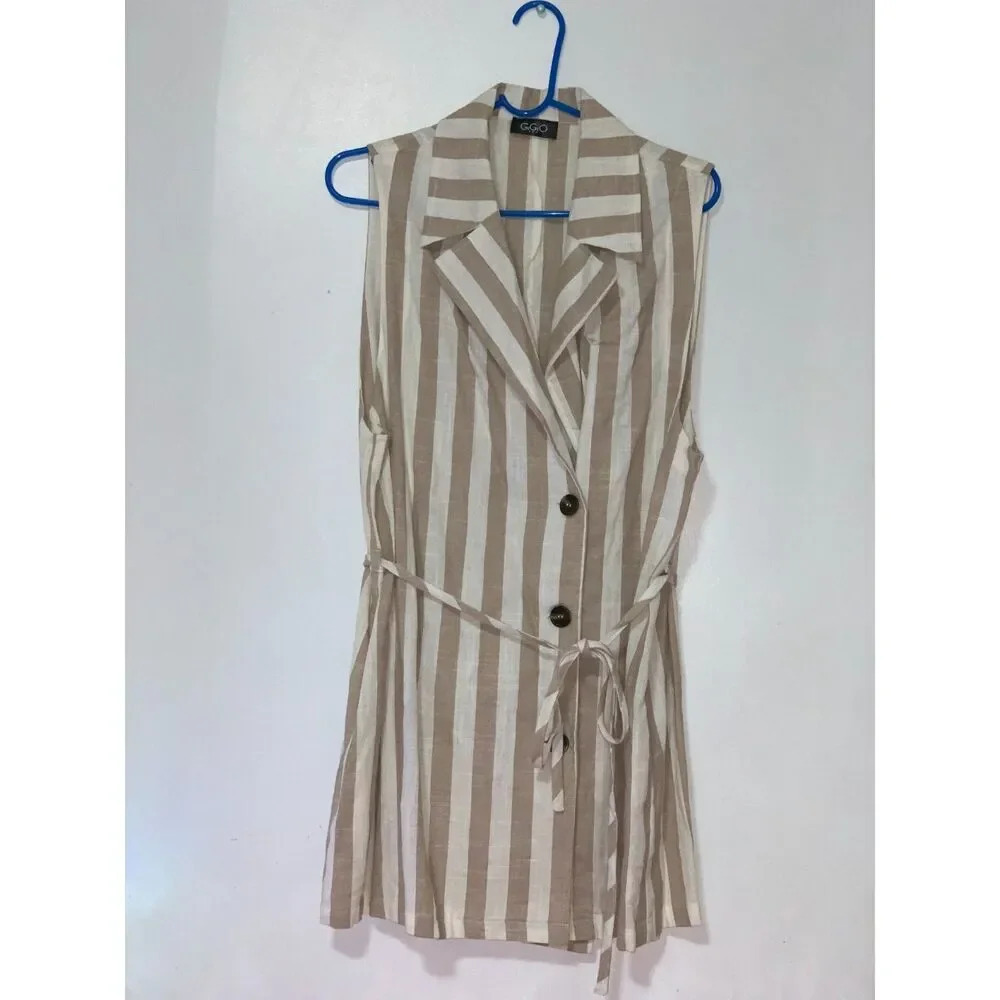 GAP Beige and White Striped Tunic Top.